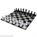 MegaChess Large Chess Set and Large Chess Mat Black and White Plastic 16 inch King B00IK5KCNW